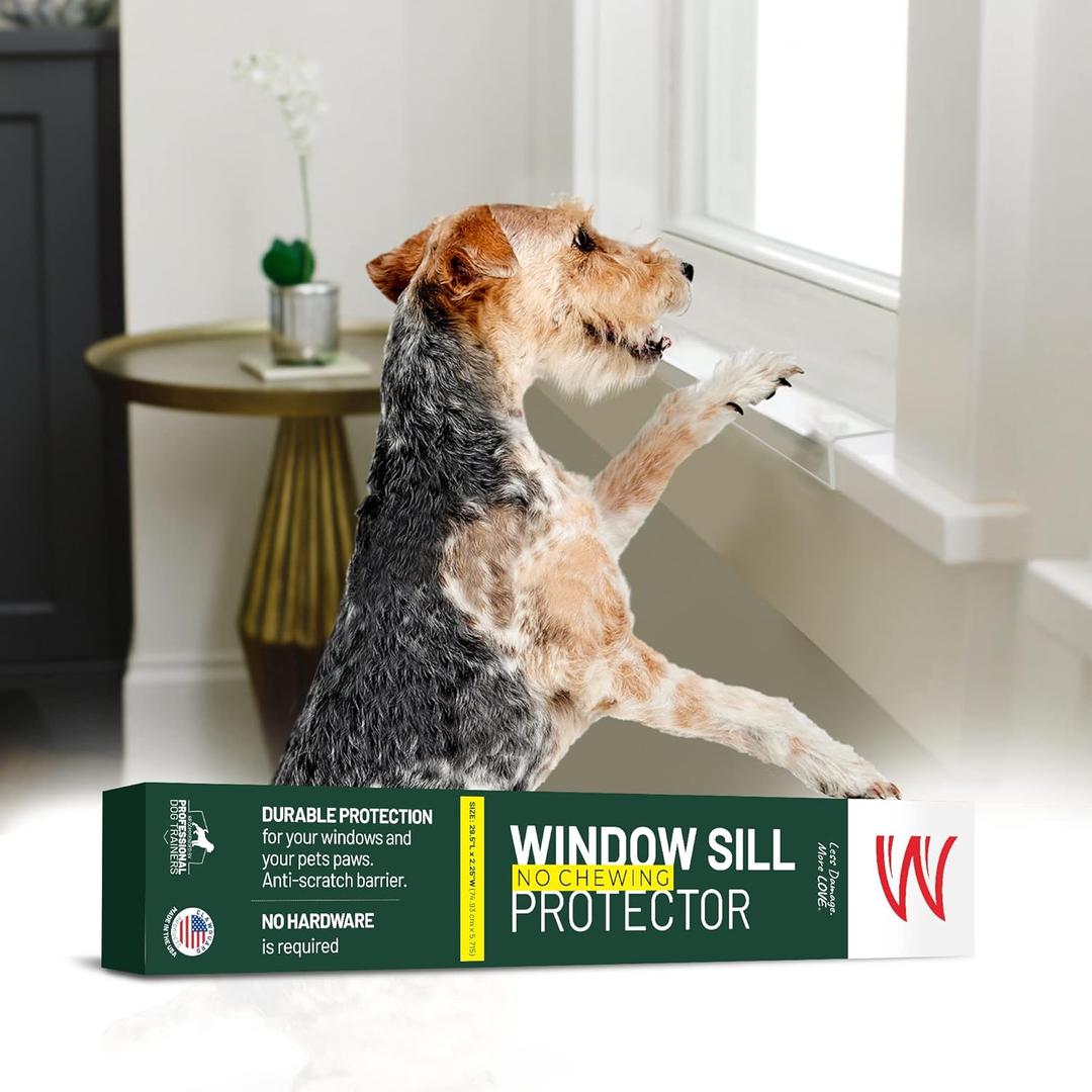 CLAWGUARD PLEXIGLASS Window Sill Protector - Thick Crystal Clear Protection for Dog and Cat Scratching, Chewing and Clawing on Window Sills. Keep Pets Safe and Home Clean (35.5in. x 3.25in.)