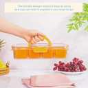 Patent Divided Serving Tray with Lid & Handle - Snackle Box Organizer for Charcuterie, Veggies, Fruits, Candy - Portable Food Storage for Travel, Beach, Picnics1 pcs, Yellow