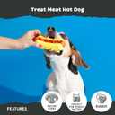 Barkbox Treat Meat Hot Dog Dog Toy | Bacon-Scented Rubber Chew Toy for Medium Dogs | Durable Dog Toys for Aggressive Chewers & Puppy Teething Toys