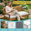 Outdoor Bench Cushion, Tufted Patio Seat Pad for Garden Bench, Porch Swing, Indoor/Outoor Furniture (Cream, 42X16X4)