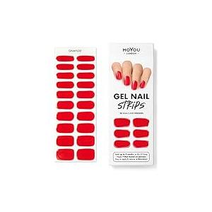 MOYOU LONDON Semi Cured Gel Nail Strips - 20 Pcs. Waterproof Gel Nail Wraps, Cures in Sunlight or UV/LED Lamp, Lasts Up to 2+ Weeks, Stretchable, Easy to Apply & Remove, Vegan & Cruelty-Free