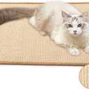 FUKUMARU Cat Scratcher Mat, 23.6 X 15.7 Inch Natural Sisal Cat Scratch Mats, Horizontal Cat Floor Scratching Pad Rug with Sticky Tapes, Protect Sofa and Carpet
