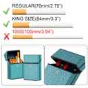 5 x Cigarette Case, Woven Pattern with Elastic Switch, Up to 20 Cigarettes for 85mm King Size (Grayish Cyan)