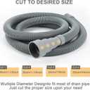 6.5ft Universal Washing Machine Drain Hose Extension Kit, 7-Piece Set with Adapter, U-Bend Bracket, 4 Clamps, Flexible Washer & Dishwasher Drain Hose, Fits Dehumidifiers & Laundry Machines