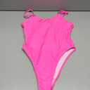 Women's Bright Pink Classic Sexy One Piece Bathing Suit Swimsuit High Cut Cheeky Coverage, SW07, BrightPink,  Size S