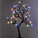 17Inch Cherry Blossom Tree Light, 40LED Lighted Tabletop Artificial Bonsai Tree Lamp with USB Plug or Battery Operated for Home Room Office Party Wedding Christmas Decoration (Multicolor)