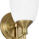 Brass Wall Sconces, Vintage 1 Light Sconce, Wall Light with Opal Glass for Entrance Bedroom Bathroom Living Room & Hallway, Champagne Bronze