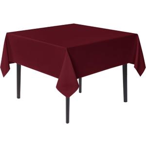 sancua Small Square Tablecloths 36x36 Inch - Burgundy Table Cloth for Square or Round Tables, Washable Polyester Fabric Table Cover for Christmas Nightstand End Bedside Tables