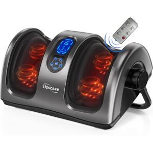 TISSCARE Shiatsu Foot Massager with Heat: FSA HSA Eligible Foot Massager for Plantar Fasciitis, Neuropathy, Circulation and Pain Relief, Massage Feet/Leg/Calf/Ankle at Home/Office, Gifts for Women Men (Dark Gray)