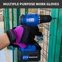 Thorn Proof&Puncture Resistant Gardening Gloves with Grip,Garden Glove for Women, Leather Yard Work Gifts (Large, 1 Pair Per Pack-purple Work Gloves)