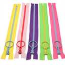 10 PCS 16 Inch (40CM) #5 Plastic Zippers with Lifting Ring Pull,Closed End Resin Zippers,10 Color Mixed Zipper Tape and Pull,for DIY Sewing Crafts Bags Garment (16” 40cm) SHUNLI