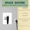 25FT Flat Plug Extension Cord, 16 AWG 3 Prong Grounded Black Low Profile Extension Cable for Indoor, UL Listed