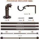 30-120 Inch Wrap Around Curtain Rod 1" Diameter for 30-114 Windows, Adjustable Curtains Rod, Bronze Industrial Curtain Rods for Windows Heavy Duty Window Treatment Rods for Blackout Curtains 1 Pack