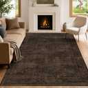 Lotus Karen 9x12 Area Rug, Washable Vintage Rug for Living Room, Dark Brown