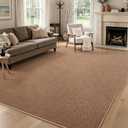 Large Faux Jute Area Rug 8'x10', Warm Taupe Rustic Farmhouse Rug