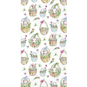 2 x IHR Ideal Home Range Dinner Napkins Disposable 3-Ply Paper Hand Towels, 8.25" x 4.5", Easter Basket, 16-Count