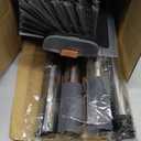 Scrub Brush with Long Handle, Floor Scrub Brush Squeegee Broom for Cleaning, 3 in 1 Shower Scrubber Floor Broom Squeegee for Concrete Tile Wall Deck Patio Grey (Gray)