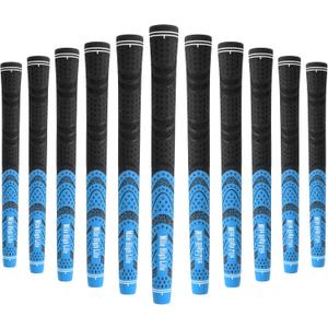 Mile High Life Golf Grips 13 Pack / 3 Pack - All-Weather Soft Rubber Golf Club Grips - High Shock Absorption, Enhanced Traction - Standard, Midsize & Jumbo Size (Core 0.58"-0.61") (13 Pieces Blue) Mile High Life Golf Grips 13 Pack / 3 Pack - All-Weather Soft Rubber Golf Club Grips - High Shock Absorption, Enhanced Traction - Standard, Midsize & Jumbo Size (Core 0.58"-0.61") (13 Pieces Blue)