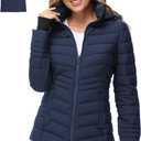 ROYAL MATRIX Womens Packbale Puffer Jacket Lightweight Winter Insulated Puffy Jacket Quilted Puffer Coat With Hood Navy, S