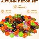 HappyFiller Fall Vase Filler Decorative Acrylic Pumpkins Squirrel Acorns Leaves Gems 15 Styles 88 PCS for Party Table Scatters,Harvest Thanksgiving Craft,Sensory Bin Fillers,Home Decor