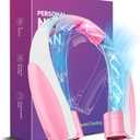 AI Portable Neck Fan with 6 Powerful Speeds, 8000mAh Battery Operated USB-C Rechargeable Fan, Hands-Free 360 Cooling Personal Fan Neck for Women Mother Office Concerts Travel Beach(Pink)