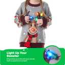 JOYIN Ugly Christmas Sweater Women Men Couples, LED Light Up Ugly Christmas Sweater Kids 2025 Reindeer(Gray