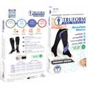 Truform 20-30 mmHg Medical Compression Stockings, Aloe Infused Microfiber, Knee High, Open Toe, Black, Large