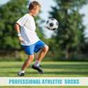 Barrlves 6 Pairs Kids Grip Soccer Socks Cushioned Non Slip Football Athletic Sports Socks for Boys Girls (US, Alpha, Medium, Regular, 6 Pairs White)