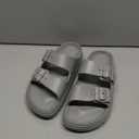 FUNKYMONKEY Women's Comfort Slides Double Buckle Adjustable Plastics Flat Sandals, Size 8