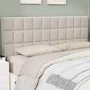 ALISH Velvet Tufted Headboard with Adjustable Height and Width, Foldable Upholstered Headboard with Metal Legs for King Size Metal and Wood Bed Frame (Beige, King)