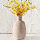 Ceramic Rustic Flower Vase, 12.4" Large Farmhouse Vases Home Decor Pottery Neutral Decorative Vase Pampas for Table Entryway Bookshelf Living Room Kitchen Bedroom