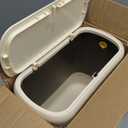 Sooyee Slim Bathroom Can, 3.3 Gallon Can with Press-Top Lid, Absorption Garbage Can, Slim Wastebasket for Toilet, Office, Bedroom, White