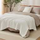 EMME Cotton Muslin Large Throw Blanket Couch Breathable Gauze Soft Lightweight Bed Blankets Adults (White,50"x70")