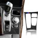Pacify Gear Shift Panel Cover Carbon Fiber Center Control Gear Shift Panel Trim Protector Sticker Compatible for BMW X5 X6 E70 E71 2006-2013Left Drive