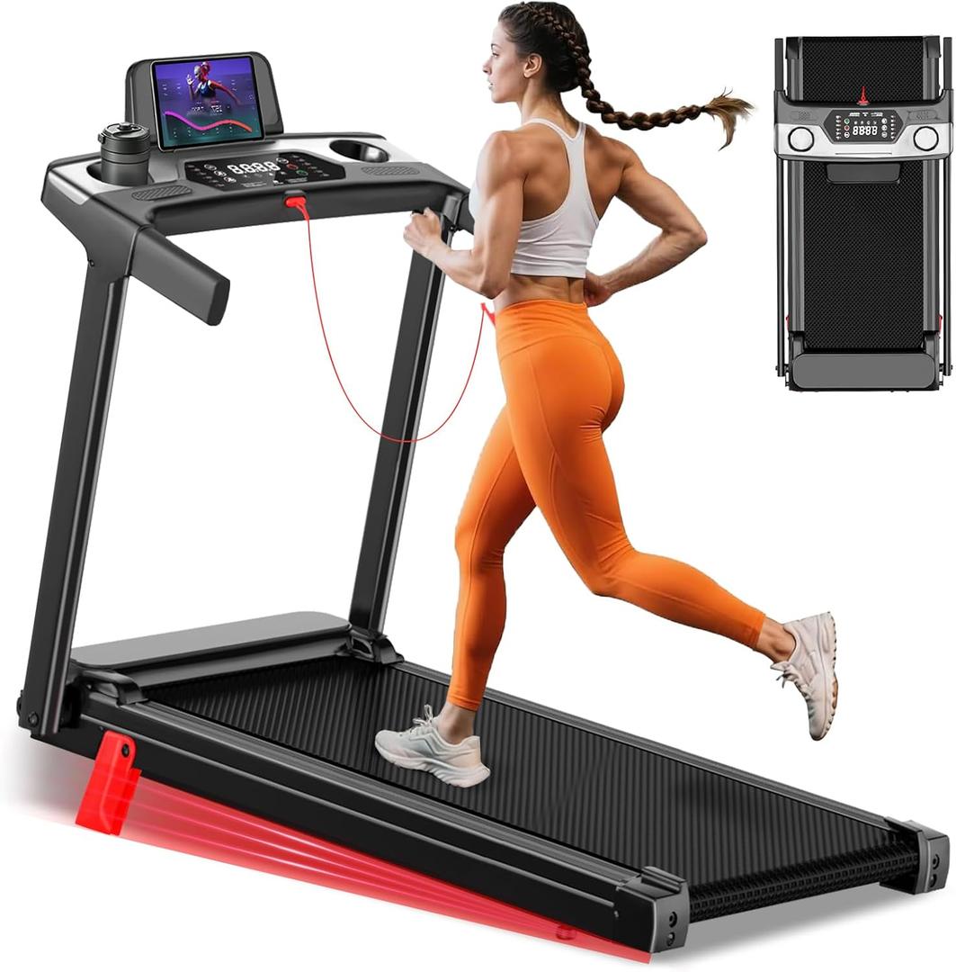 Foldable Treadmills for Home, 3-in-1 Walking Treadmill with Incline Handle Bar, 300LBS Capacity, 3.0HP Quiet Brushless, Small Treadmills for Small Spaces FutureGlide