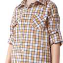 Arshiner Boy's Plaid Button Down Shirt Long Sleeve Roll Up Casual Shirts with Pocket 4-11 Years