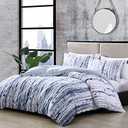 City Scene - King Duvet Cover Set, Reversible Cotton Bedding with Matching Shams, Modern Bedding Set (Sokal Blue, King)