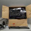 Casaottima Nightstand Set of 2 with Charger Station  USB Ports & Outlet, Bed SideTable with LED Lights, End Table with Fabric Drawers and Open Shelf, Bedside Table Night Stand for Bedroom, Black