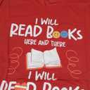 I Will Read Books Bookworm Book Lover Teacher Book Readers T-Shirt, Red, Size L