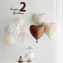 4 x 10pc Cream White Heart Balloons - 18 Inch Sand White Heart Shapes for Baby Showers, Weddings, Valentine's Day Decorations