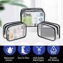 12 Pieces Clear Makeup Bags, TSA Approved Toiletry Bag for Travel, PVC Transparent Cosmetic Pouch with Zipper, Waterproof Vinyl Plastic Organizer Case for Vacation Bathroom (Medium) (EXP 07/10/26)