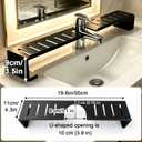 Vertical Faucet Storage Rack, Over the Sink Shelf, Black, 19.6in/50cm