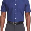 Van Heusen Men's Short Sleeve Dress Shirt Regular Fit Poplin Solid (16.5" Neck)