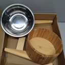 Elevated Dog Bowl for Mid-Large Breed, (12-Inch High, 64-oz) | Raised Food and Water Bowl with Stand, Flip-Resistant - Real Bamboo and Stainless Steel