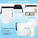 TSA Approved Toiletry Bags 6 Pack - Quart Size Clear Leakproof Travel Zipper Bag For Liquids Toiletries Traveling Trips Vacations Packing Storage For Women & Men