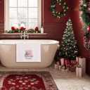 Pink Christmas Kitchen Towels 16x24 Inch, Coquette Pink Bow Christmas Tree Pickup Truck Christmas Hand Towels for Bathroom Decorative, Girly Xmas Dish Tea Towel for Kitchen Decor