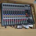 Depensheng DX12 DJ Sound Controller Interface w/USB Drive for Computer Recording 12-Channel Studio Audio Mixer - XLR Microphone Jack, 48V Power, RCA Input/Output for Professional and Beginners