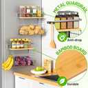 Ofiray-home Magnetic Fridge Shelf with Wood Lid, Fruit Potato Onion Storage Bins, Pantry Organizers, Large Container Spice Rack for Refrigerator, Kitchen Counter, Cabinet (1, Silver)