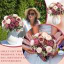 Geosar 8 Bundles Artificial Peonies Flowers Fake Silk Peony Bouquet Faux Peonies Flowers Bulk for Decoration Vase Floral Arrangements Wedding Party Table (Dusty Pink,Dusty Rose)