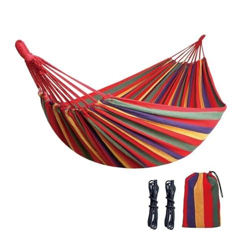 Double Camping Hammock for Outdoor & Indoor Garden, 78.7 * 63.0 in Thickened Polyester-Cotton Canvas, 330lbs Load Capacity, Camping Gear Accessories